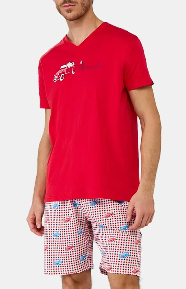 arthur-bob-2cv-branch-pyjashort-rouge-coton-bio image 1