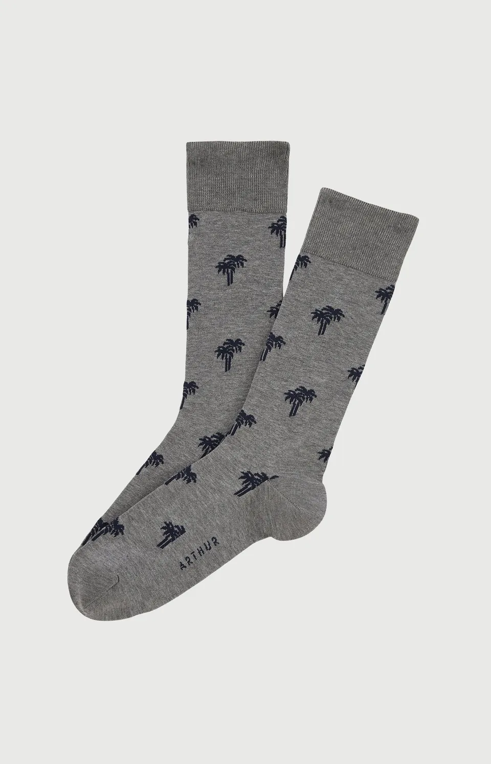 arthur-bob-palmier-chaussettes-fil-d-cosse-gris-40-46 image 1