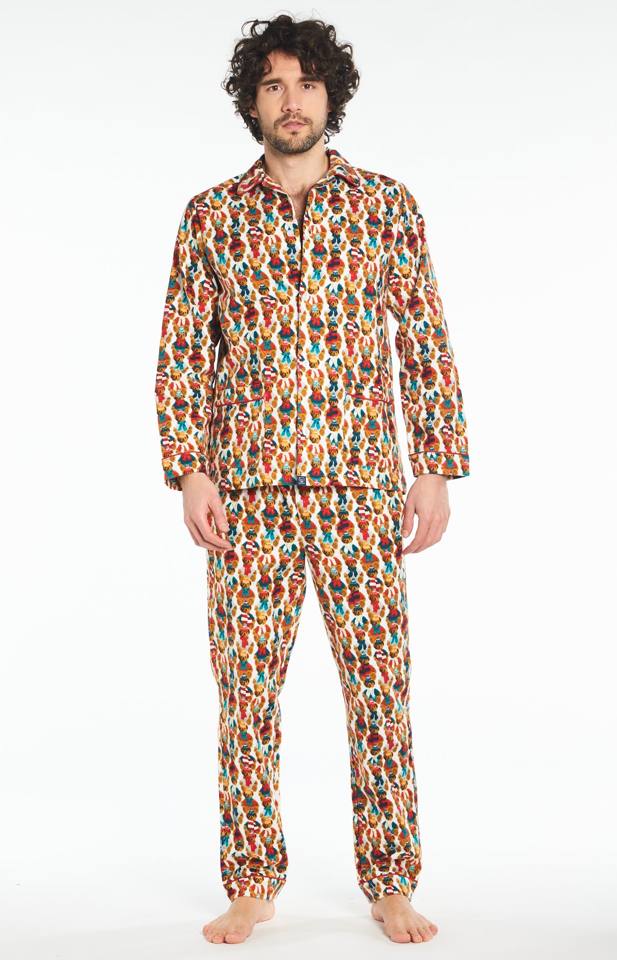 arthur-bob-pyjama-long-pilou-teddy-neige image 1