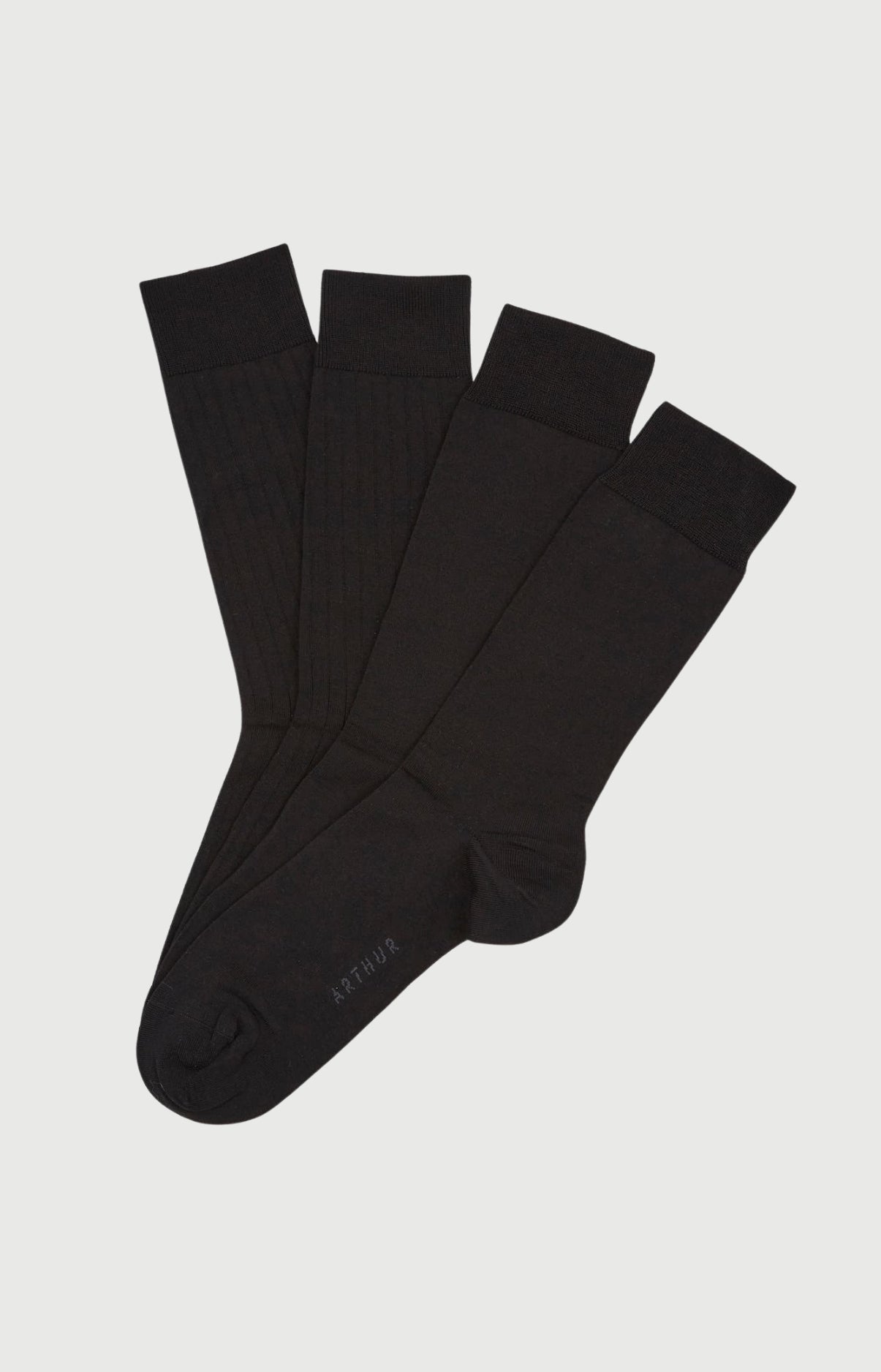 arthur-bob-pack-2-chaussettes-noir-coton-fil-d-cosse image 1