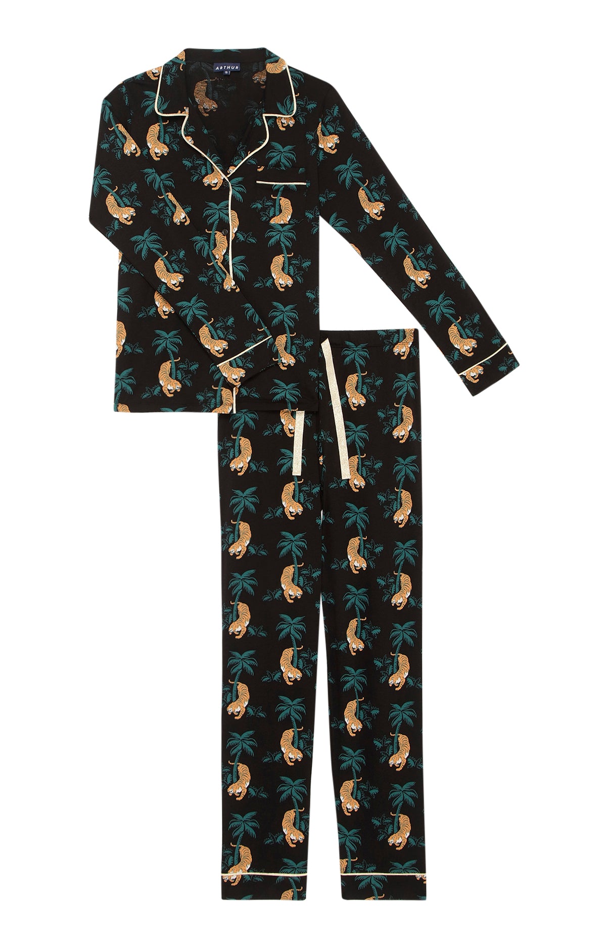 arthur-bob-tigre-pyjama-boutonn-noir-femme image 3
