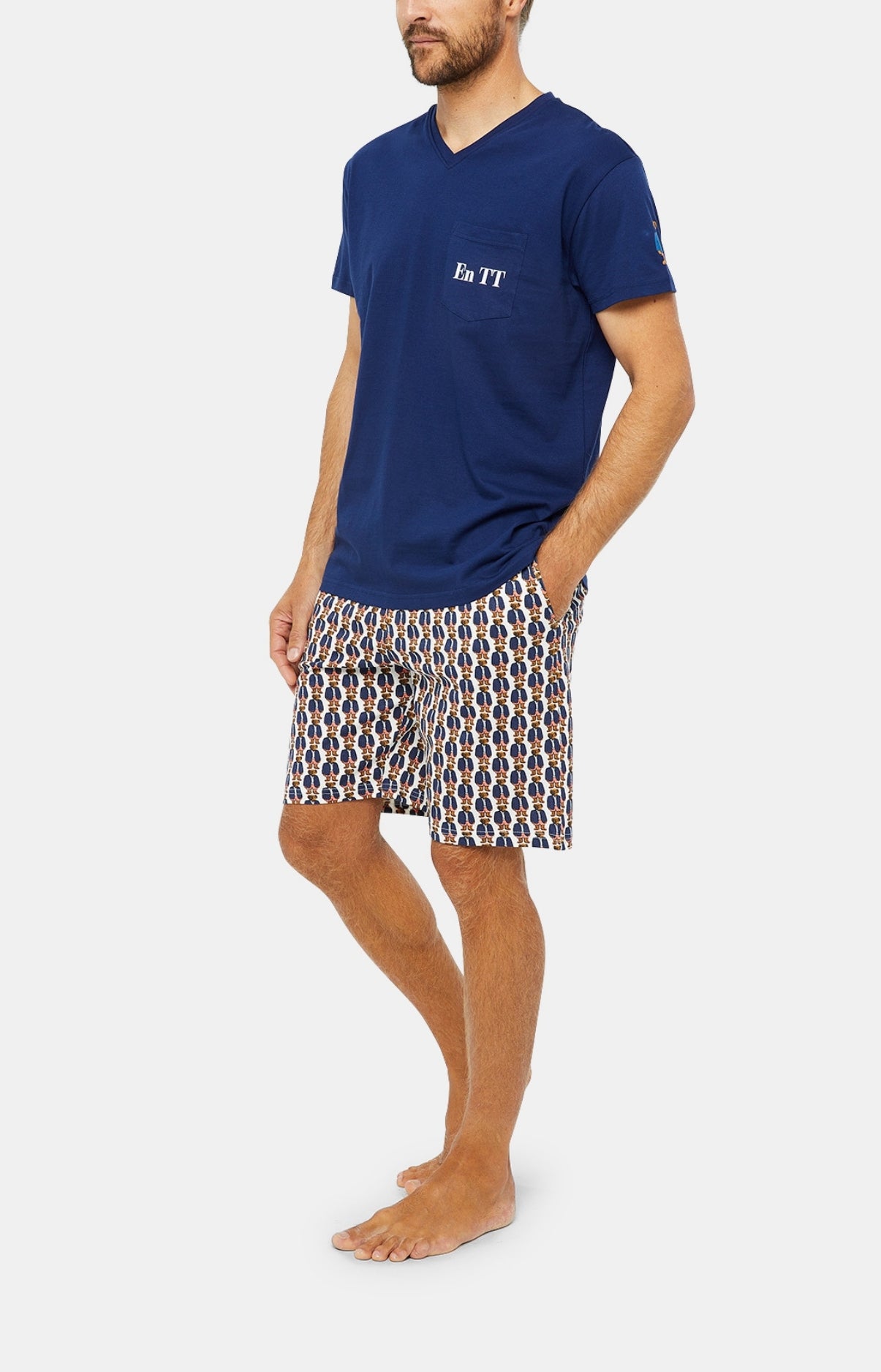arthur-bob-teddy-pyjashort-homme-coton-bio-blanc image 4