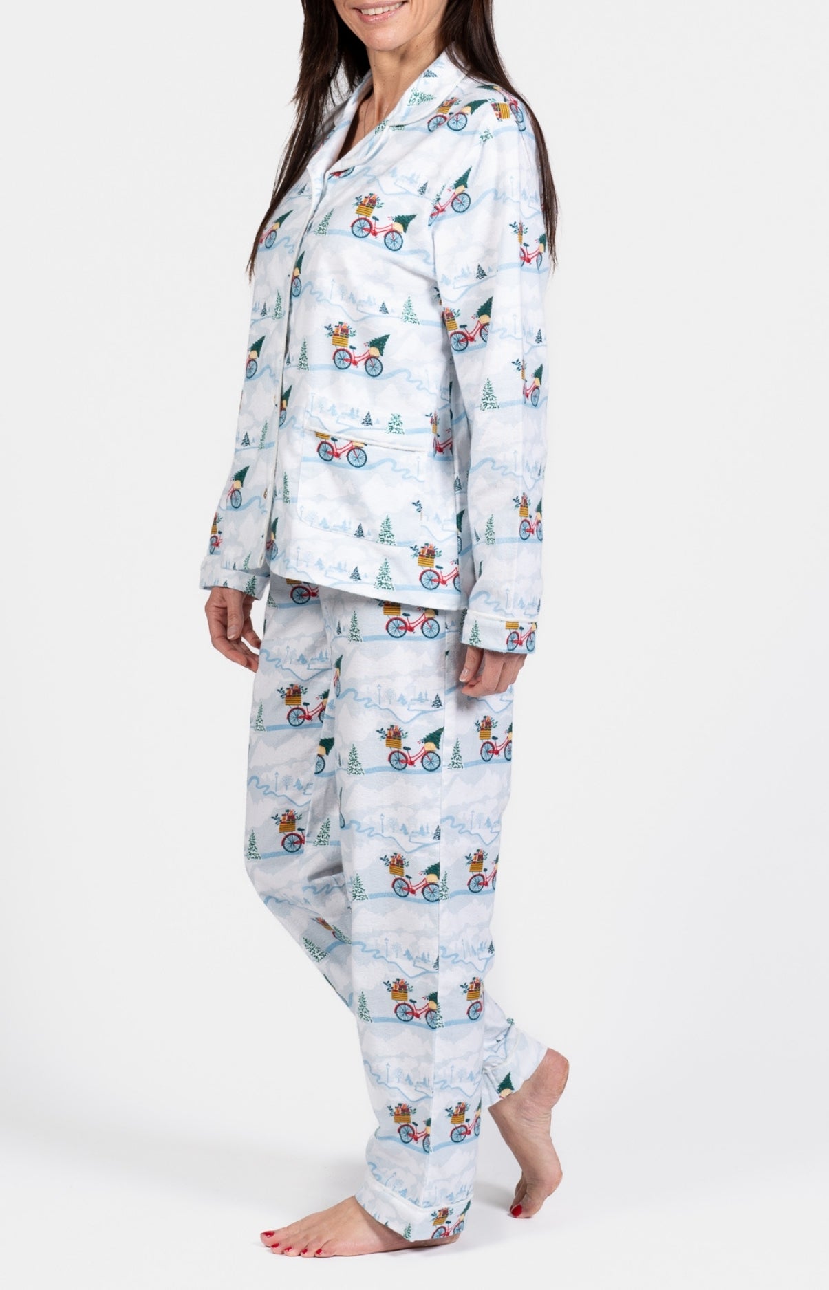 arthur-bob-no-l-pyjama-boutonn-femme-blanc-flanelle-coton image 2