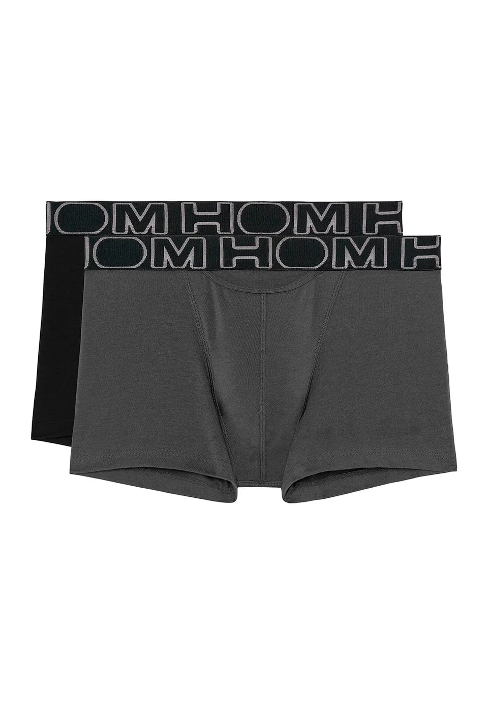 hom-ho1-boxerlines-lot-2-boxers-homme-coton-noir-gris image 1