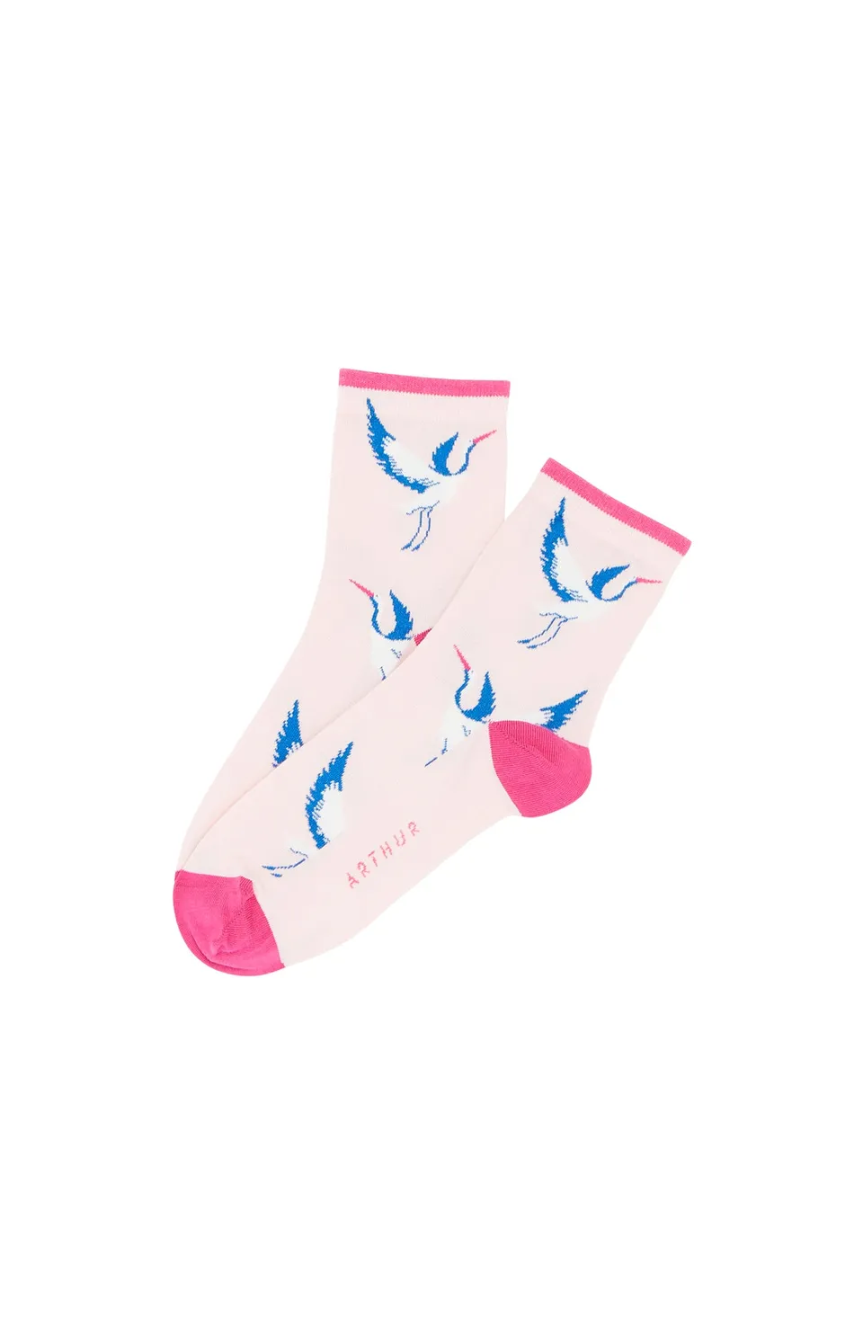 arthur-bob-bird-chaussettes-femme-rose-coton-36-40 image 1