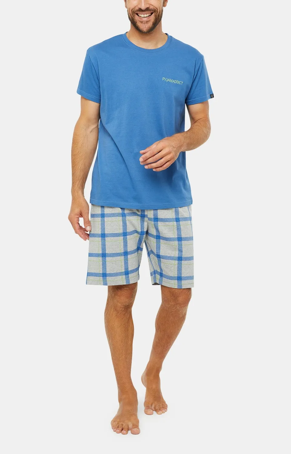 arthur-bob-addict-pyjashort-coton-bio-gris-col-rond image 1