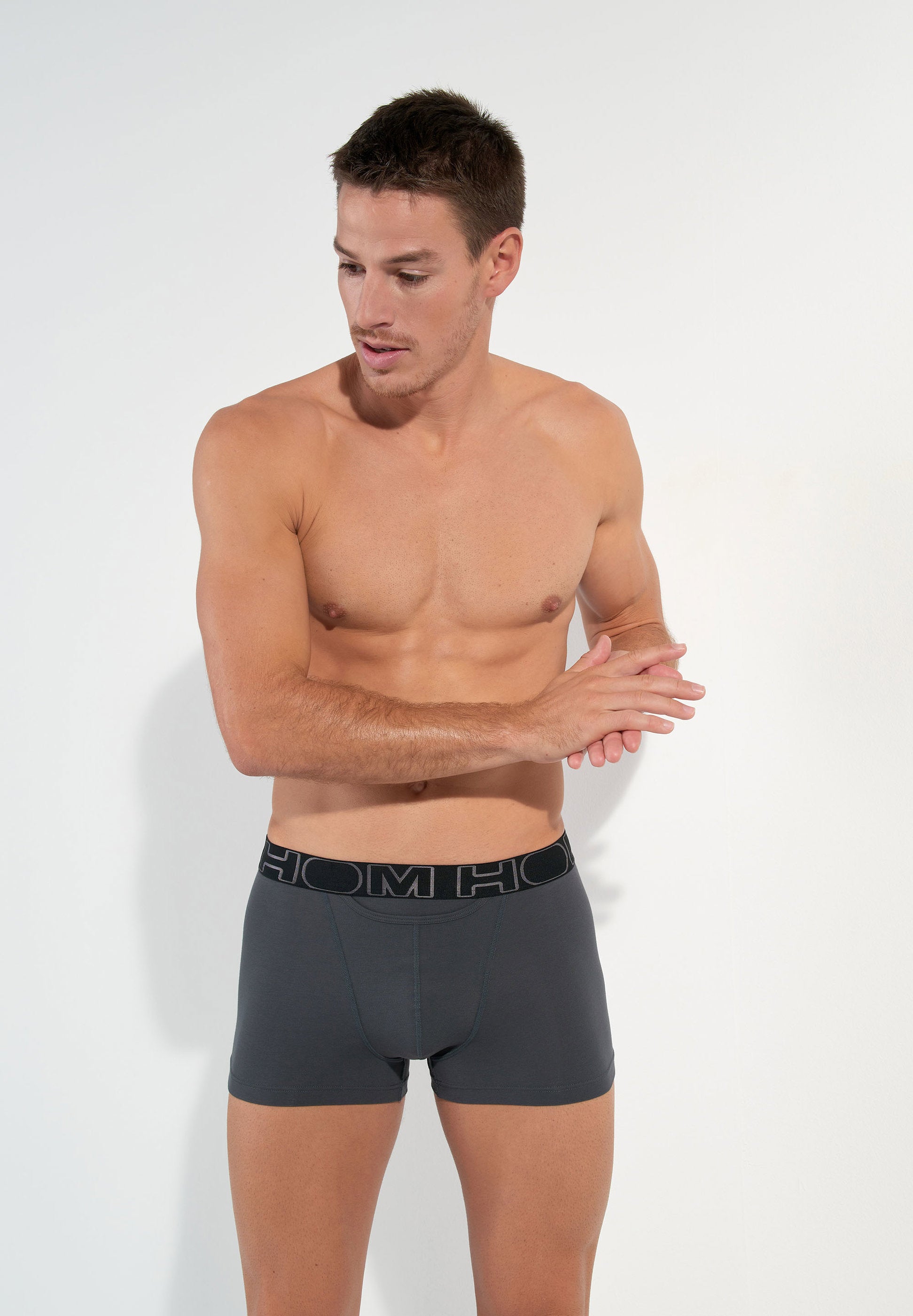 hom-ho1-boxerlines-lot-2-boxers-homme-coton-noir-gris image 2