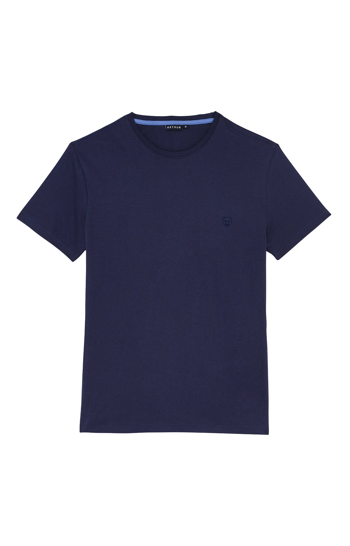 arthur-bob-tee-shirt-homme-marine-coton-bio-col-rond image 3