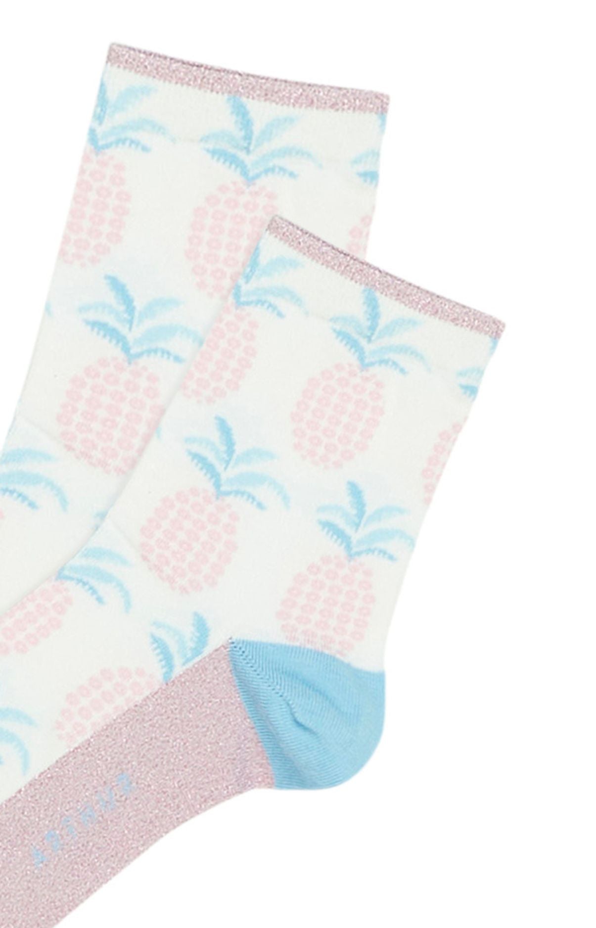 arthur-bob-ananas-chaussettes-coton-femme-ecru image 2