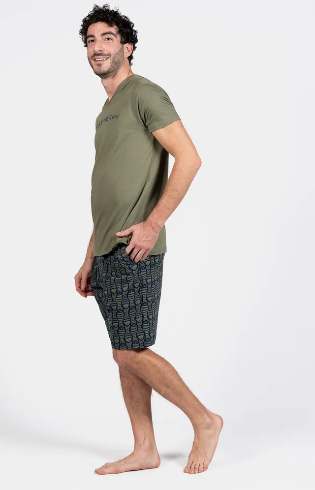 arthur-bob-fish-pyjashort-homme-marine-coton image 1