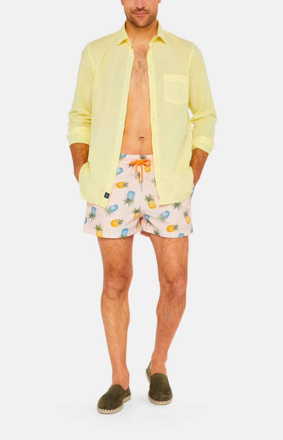 arthur-bob-chemise-voile-coton-manches-longues-jaune-homme image 1