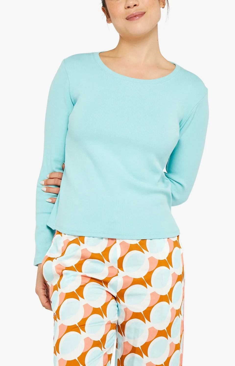 arthur-bob-tee-shirt-lagon-manches-longues-femme-coton-modal image 1