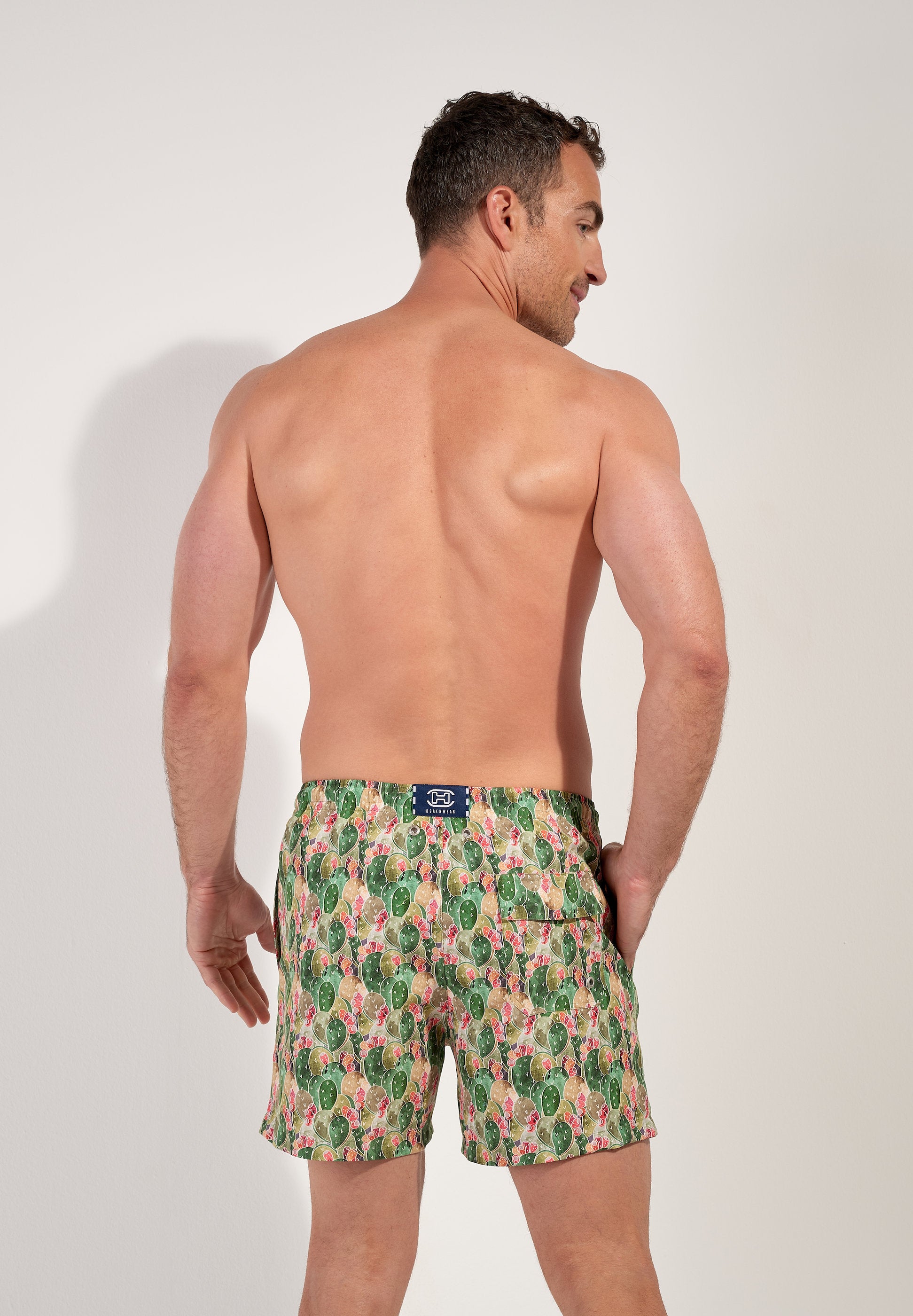 hom-h-fresh-taormina-short-bain-homme-green-print-figuier image 3