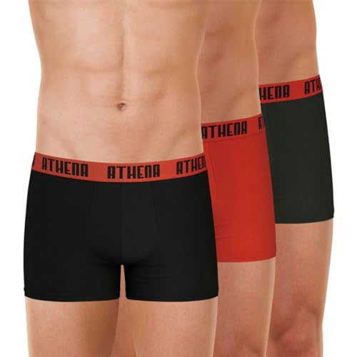 athena-ecopack-lot-3-boxers-coton-homme-noir-rouge-xl image 7