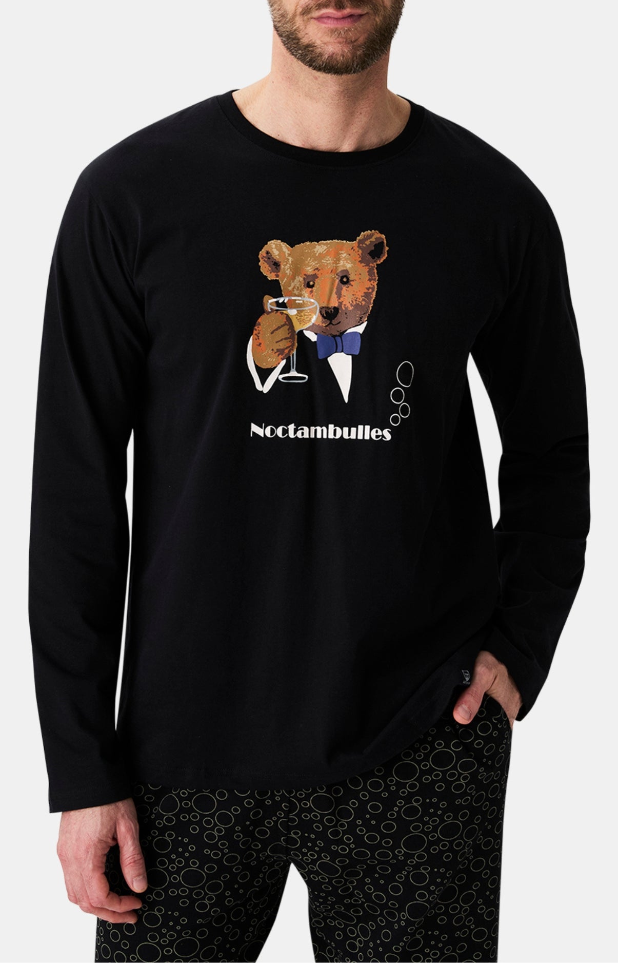 arthur-bob-noctambulles-pyjama-homme-coton-noir image 2