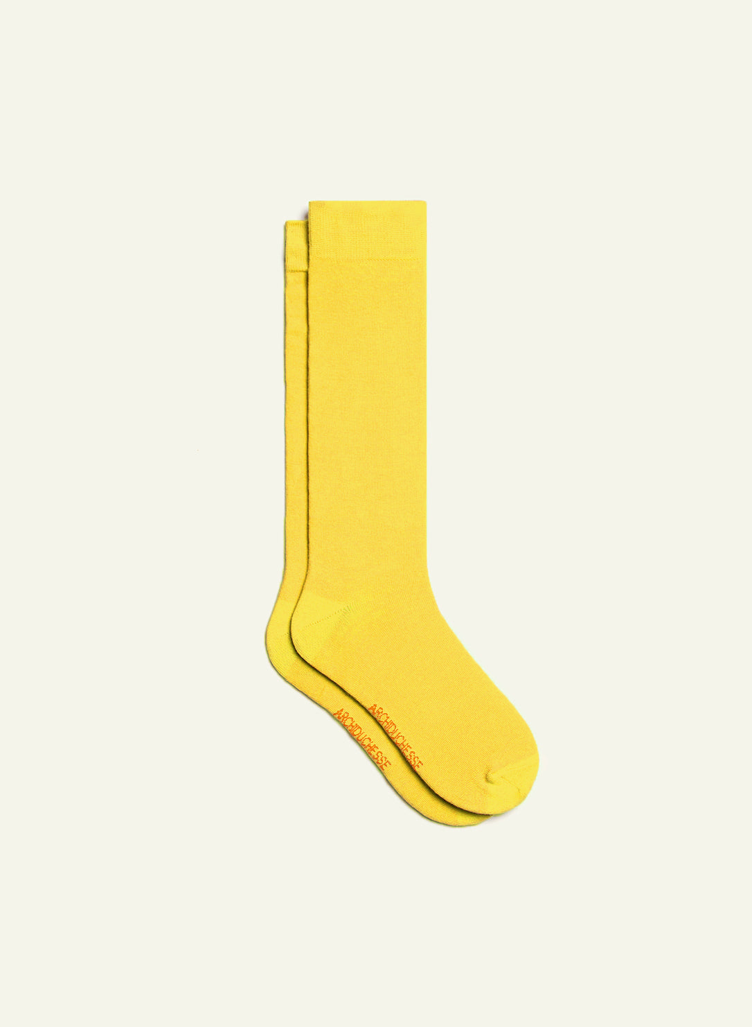 archiduchesse-de-ville-jaune-lemon-chaussettes-mi-hautes-coton image 2