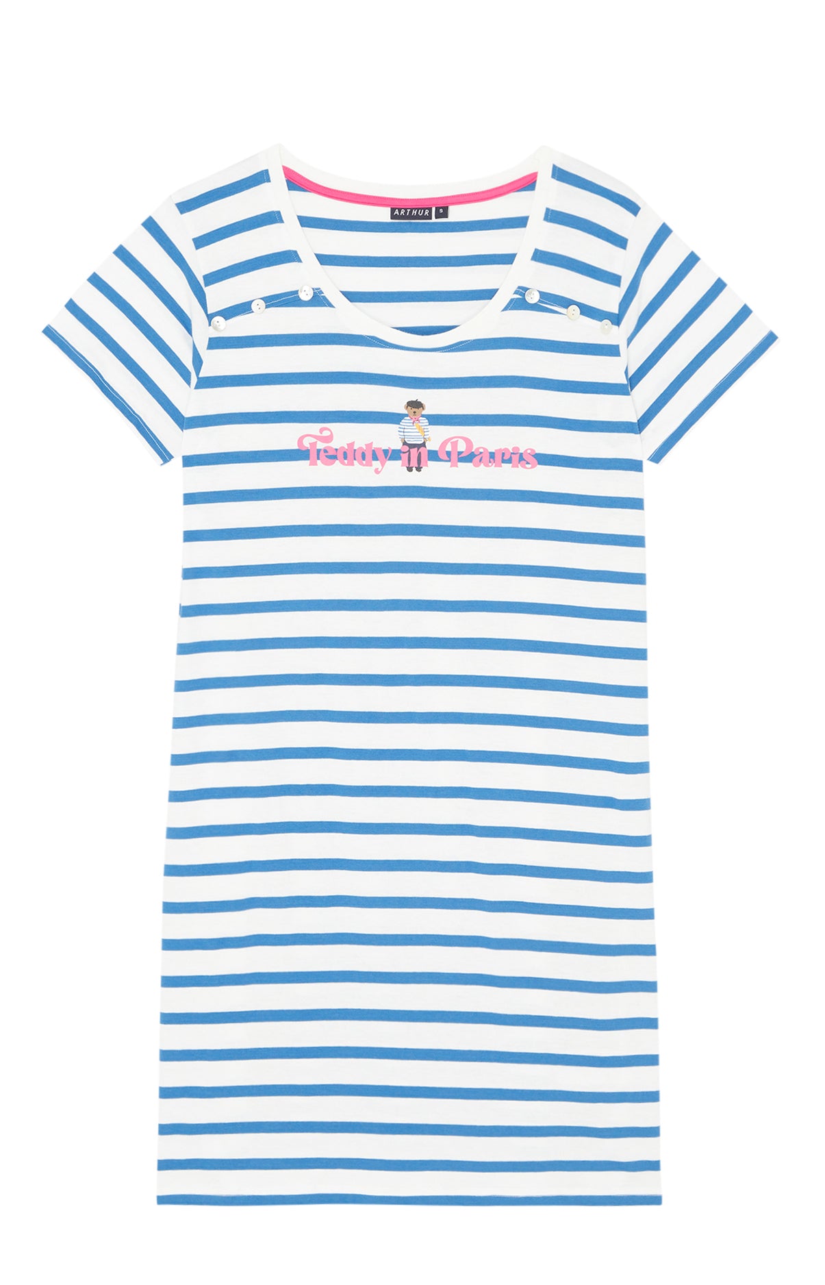 arthur-teddy-in-paris-chemise-de-nuit-blanc-coton-bio image 3