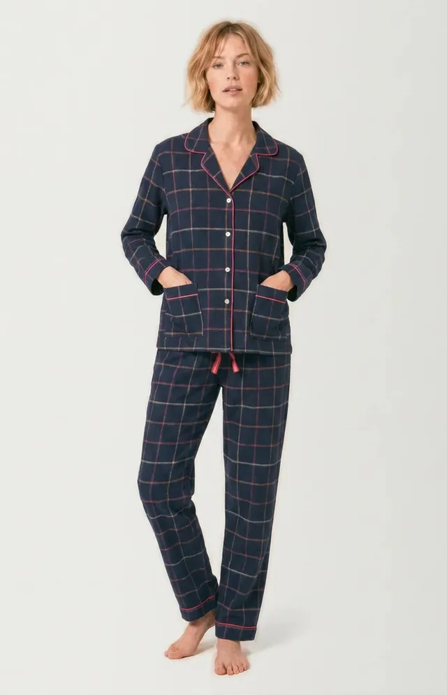 arthur-bob-windy-pyjama-flanelle-femme-marine image 1
