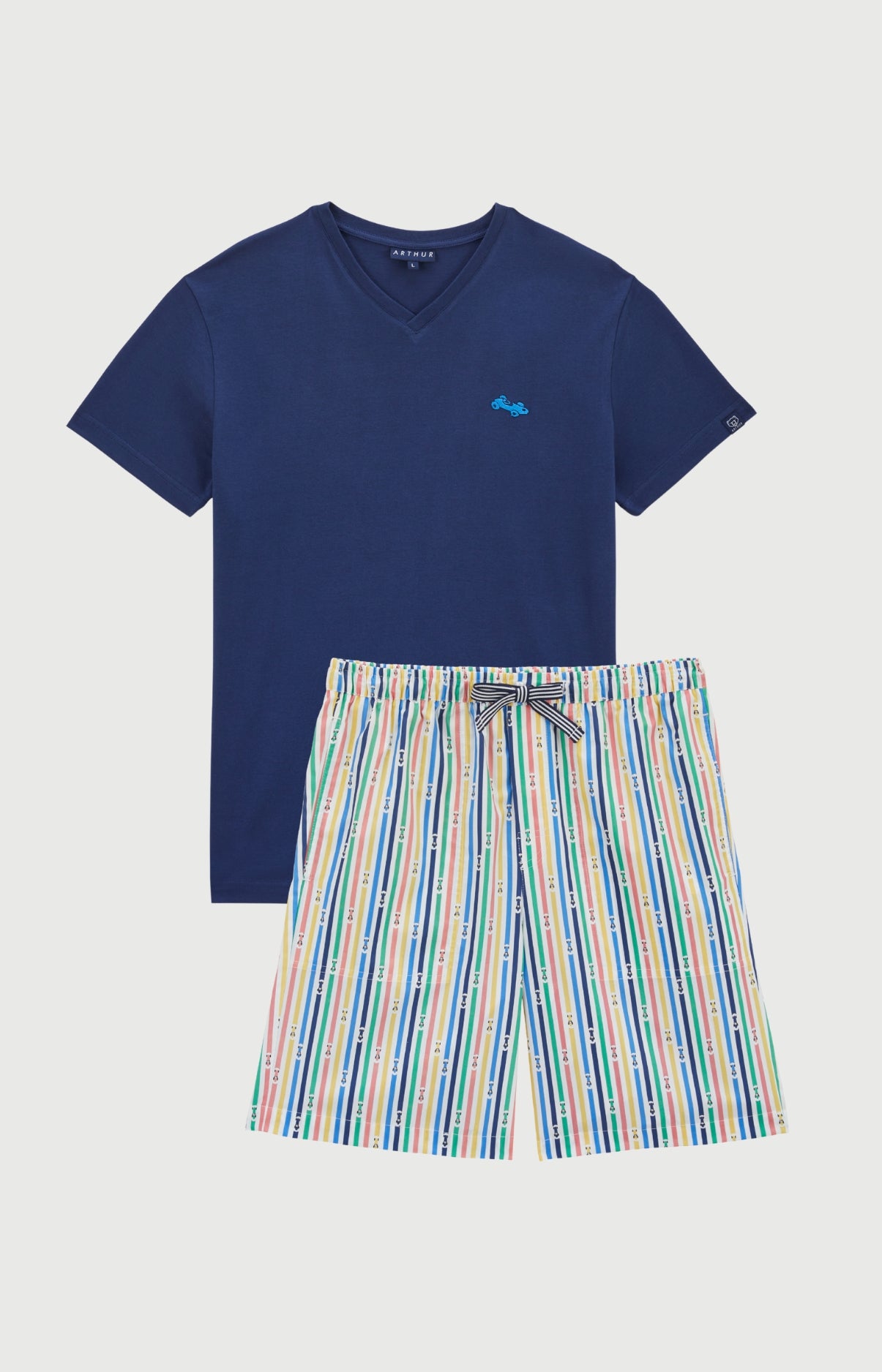 arthur-bob-bolide-pyjashort-homme-coton-bio-multicolore image 3