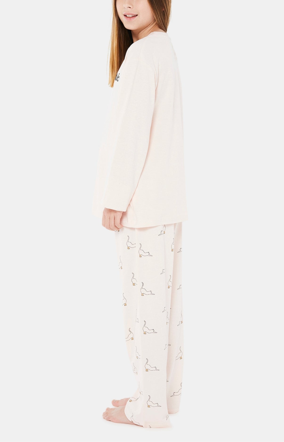 arthur-bob-chat-beaut-pyjama-enfant-poudre-4a-coton-bio image 2