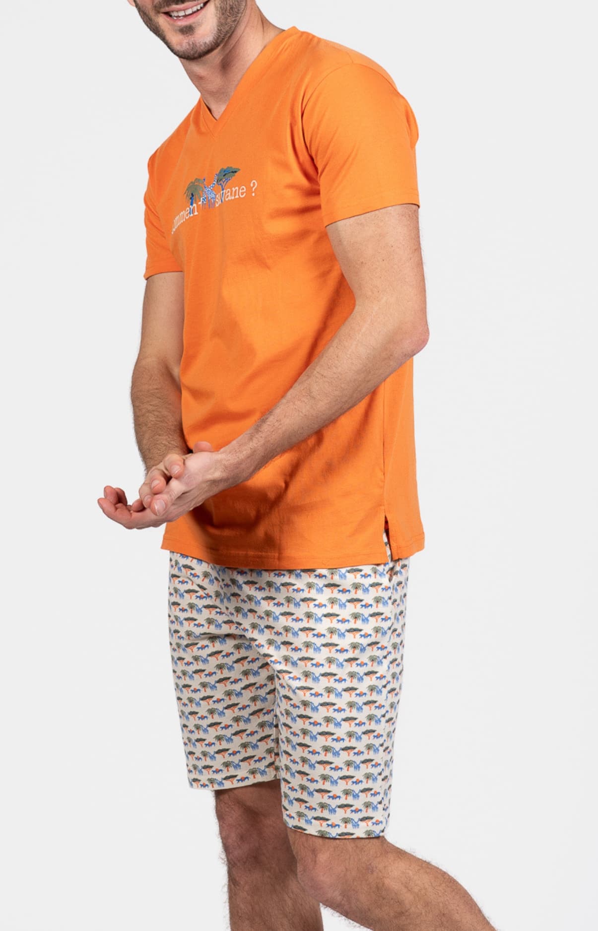 arthur-bob-pyjashort-savane-ecru-l-jersey-coton image 5