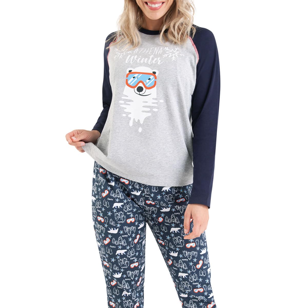 athena-easy-coton-pyjama-long-femme-col-rond-48-50-coton image 1