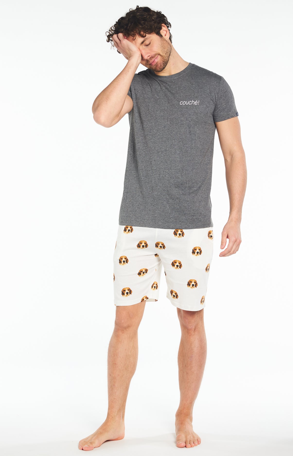 arthur-bob-beagle-pyjashort-homme-ivoire-coton-bio image 1