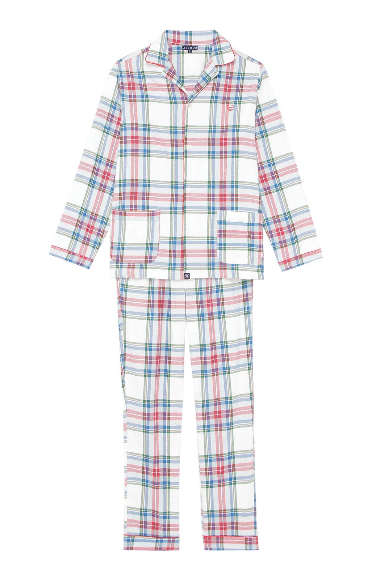arthur-bob-pyjama-logan-homme-blanc-flanelle-coton-chaud image 3