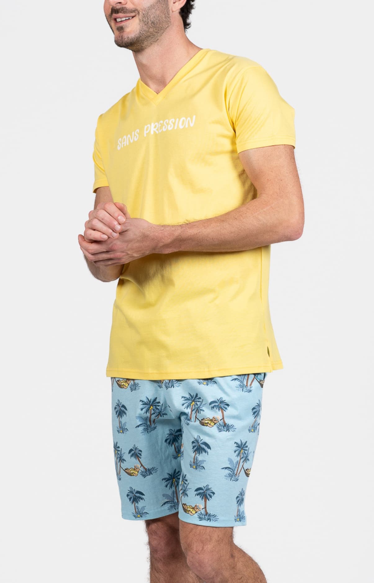 arthur-bob-pas-de-pression-pyjashort-homme-lagon-coton image 5