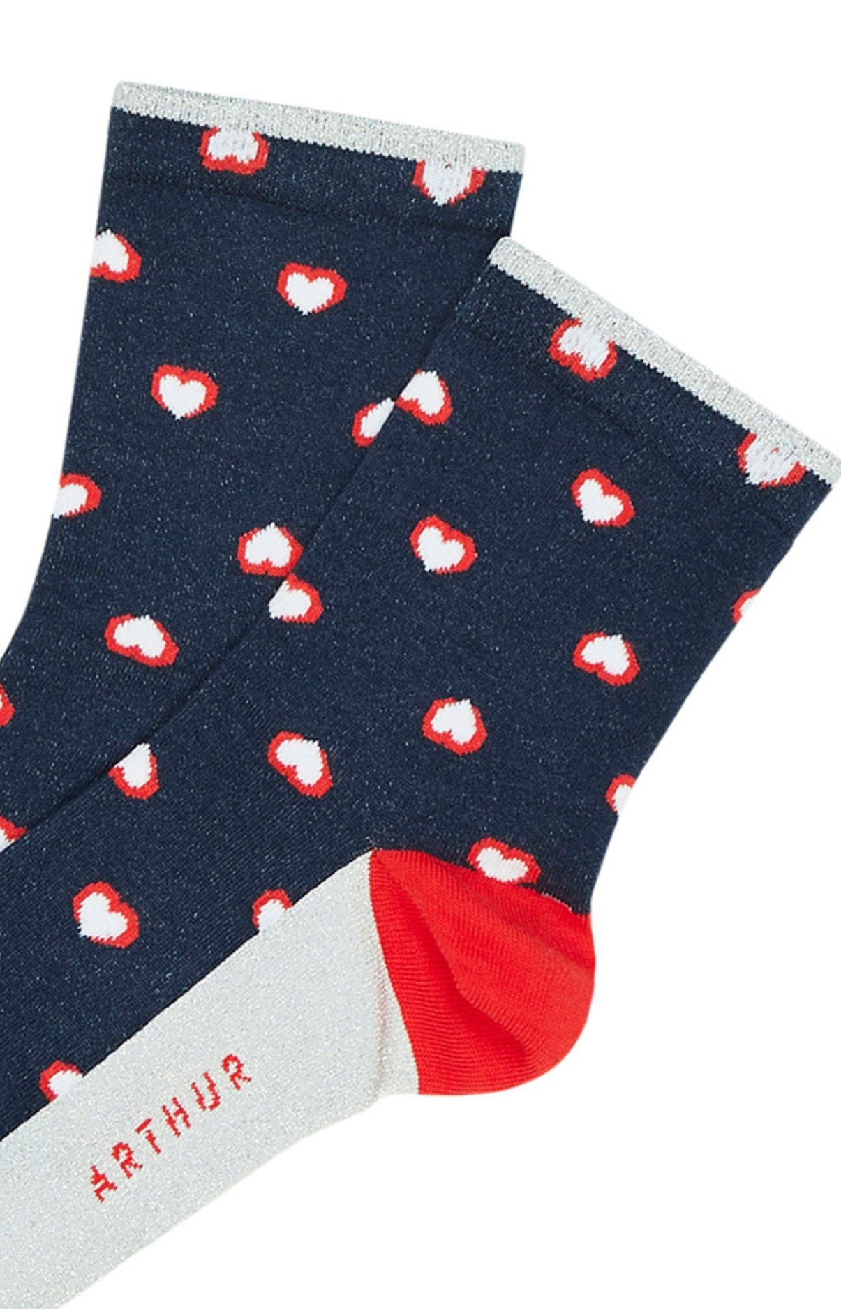 arthur-bob-joli-coeur-chaussettes-femme-marine-36-40 image 2
