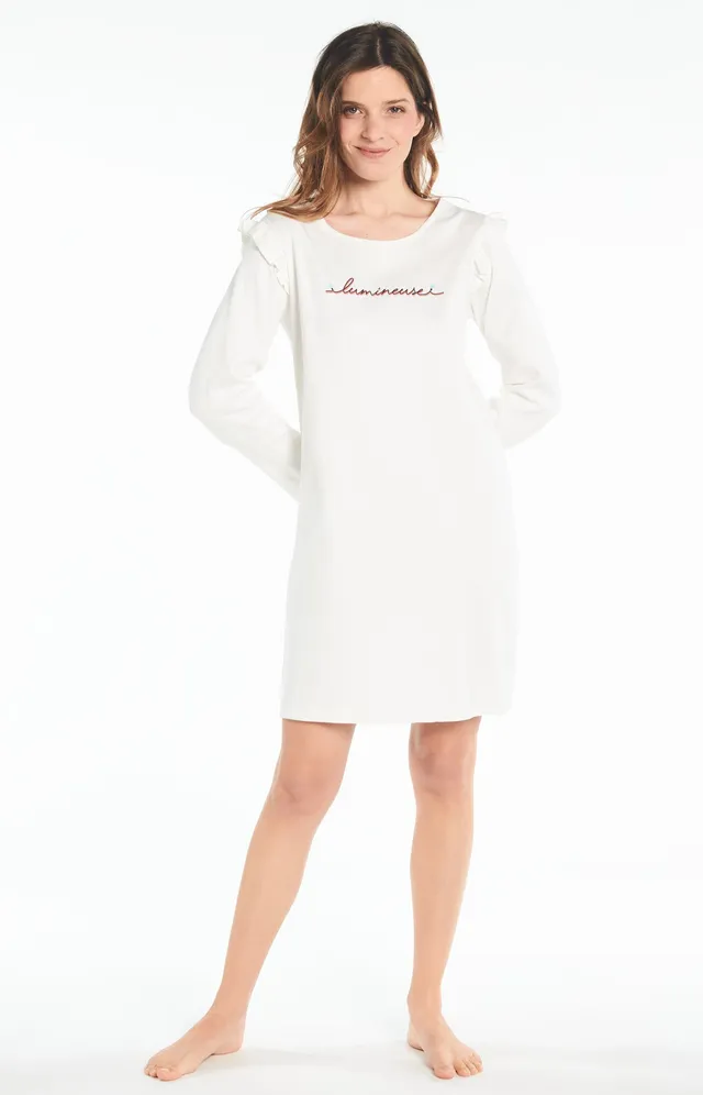 arthur-bob-ampoule-maxi-chemise-de-nuit-ivoire-s-coton image 1