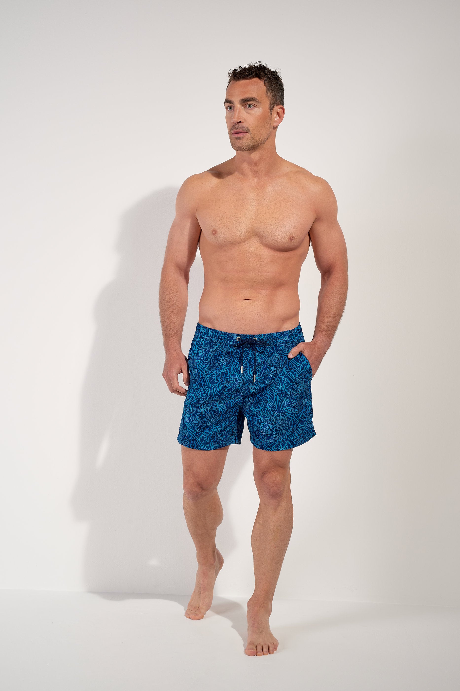 hom-h-fresh-panarea-short-de-bain-blue-print-corail image 4