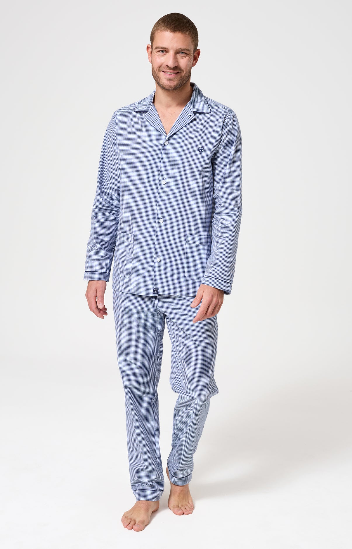arthur-bob-vichy-pyjama-boutonn-marine-coton image 2