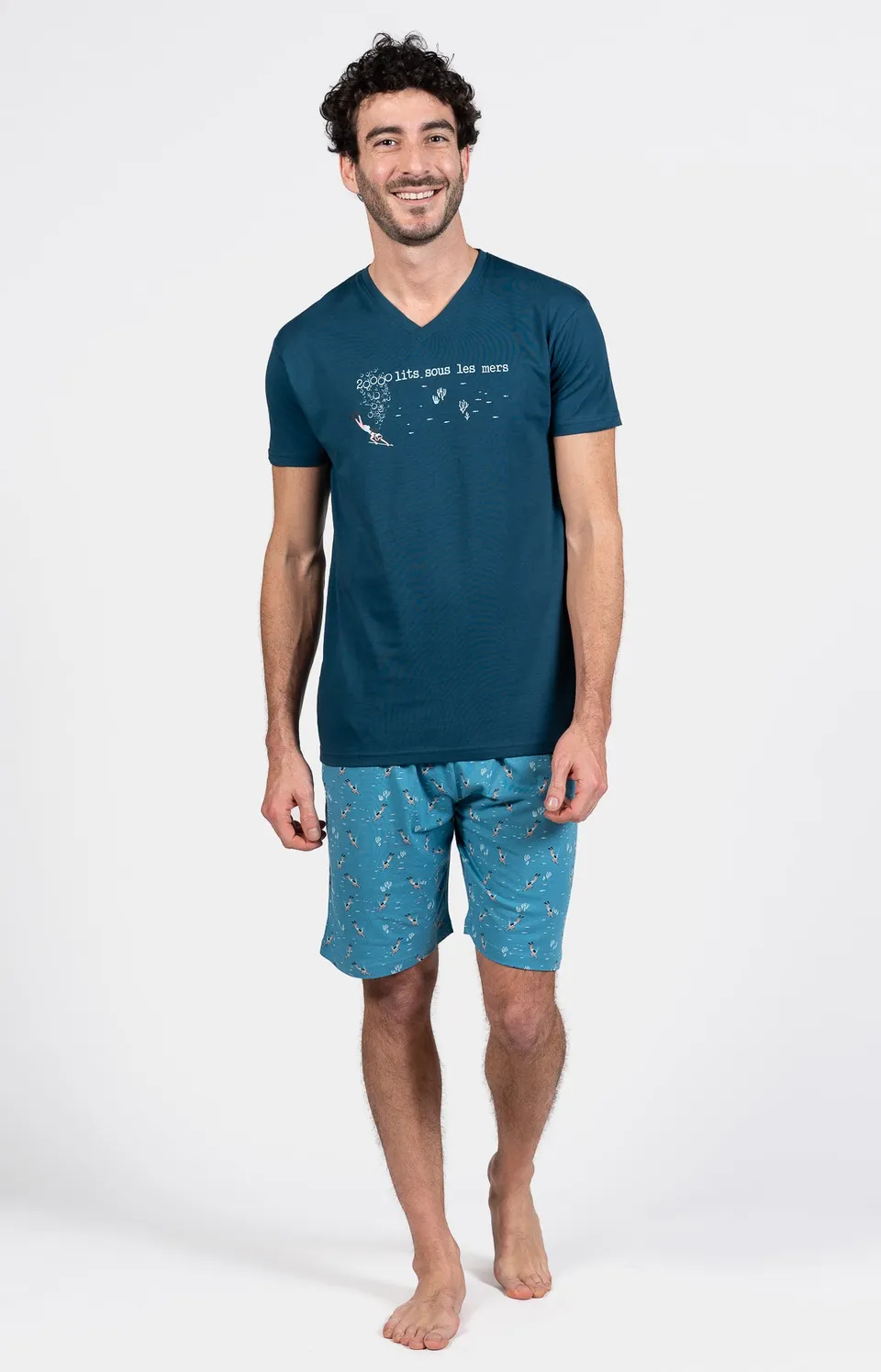 arthur-bob-pyjashort-plongeur-p-trole-col-v-coton image 1