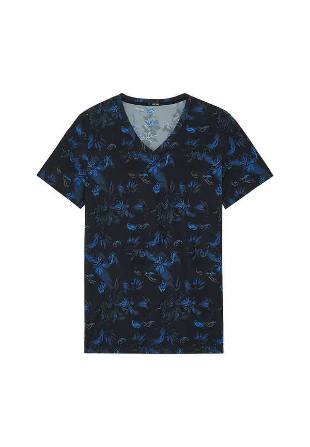 hom-grant-t-shirt-col-v-black-print-polyamide image 1