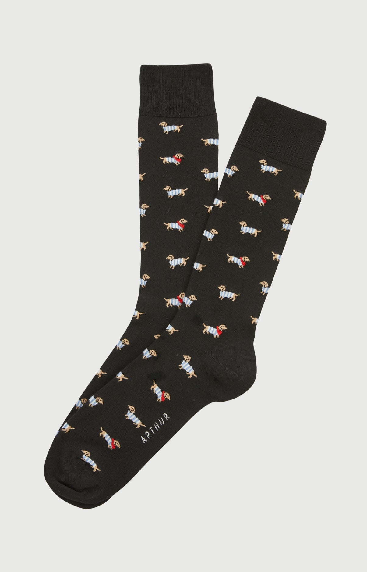 arthur-bob-tobbie-chaussettes-noir-coton-teckel image 1