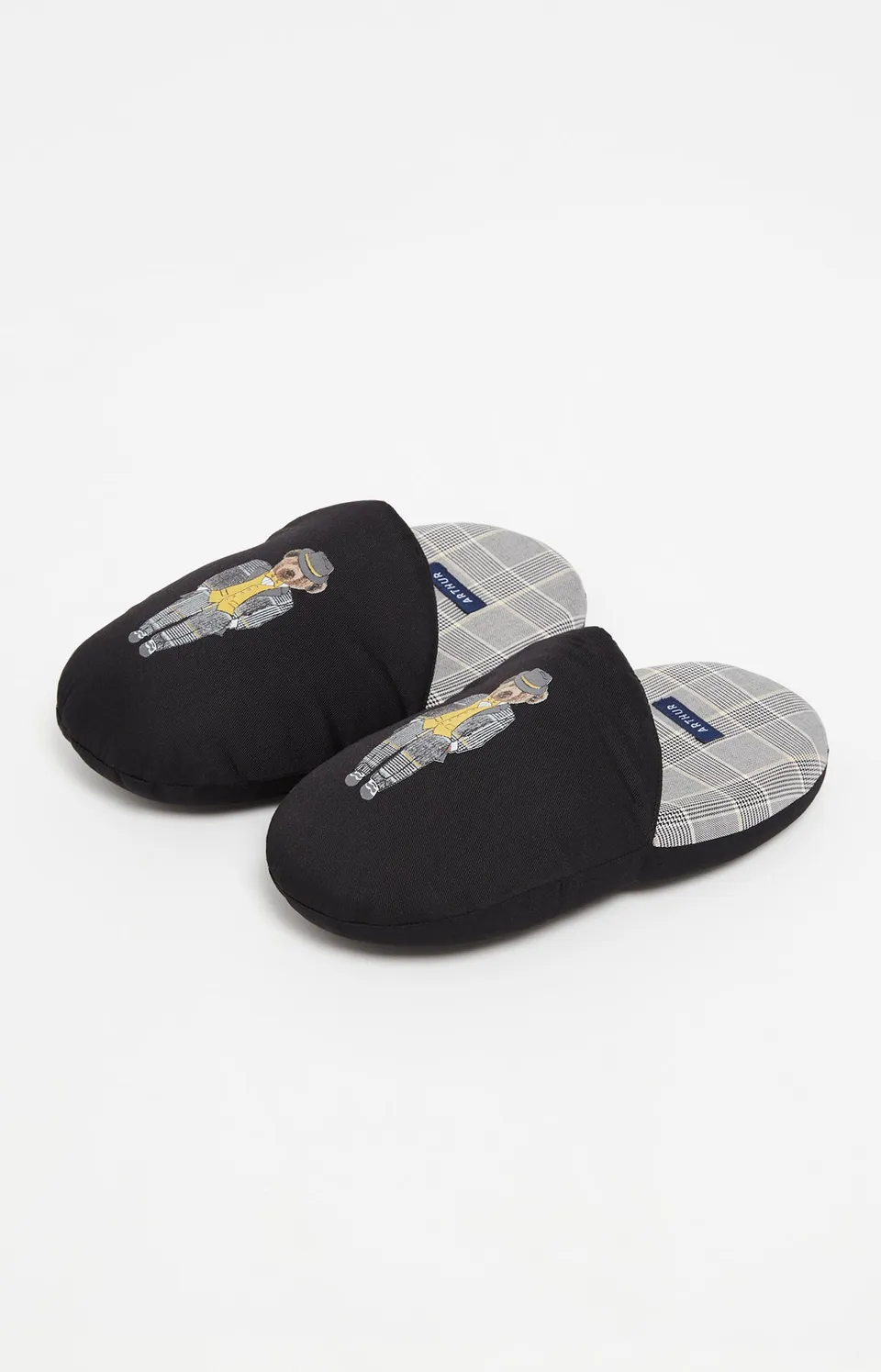 arthur-bob-charles-pantoufles-coton-bio-gris-homme image 1
