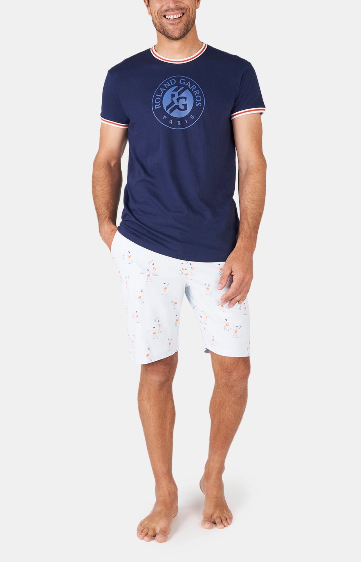 arthur-bob-pyjashort-roland-garros-marine-coton-bio image 1
