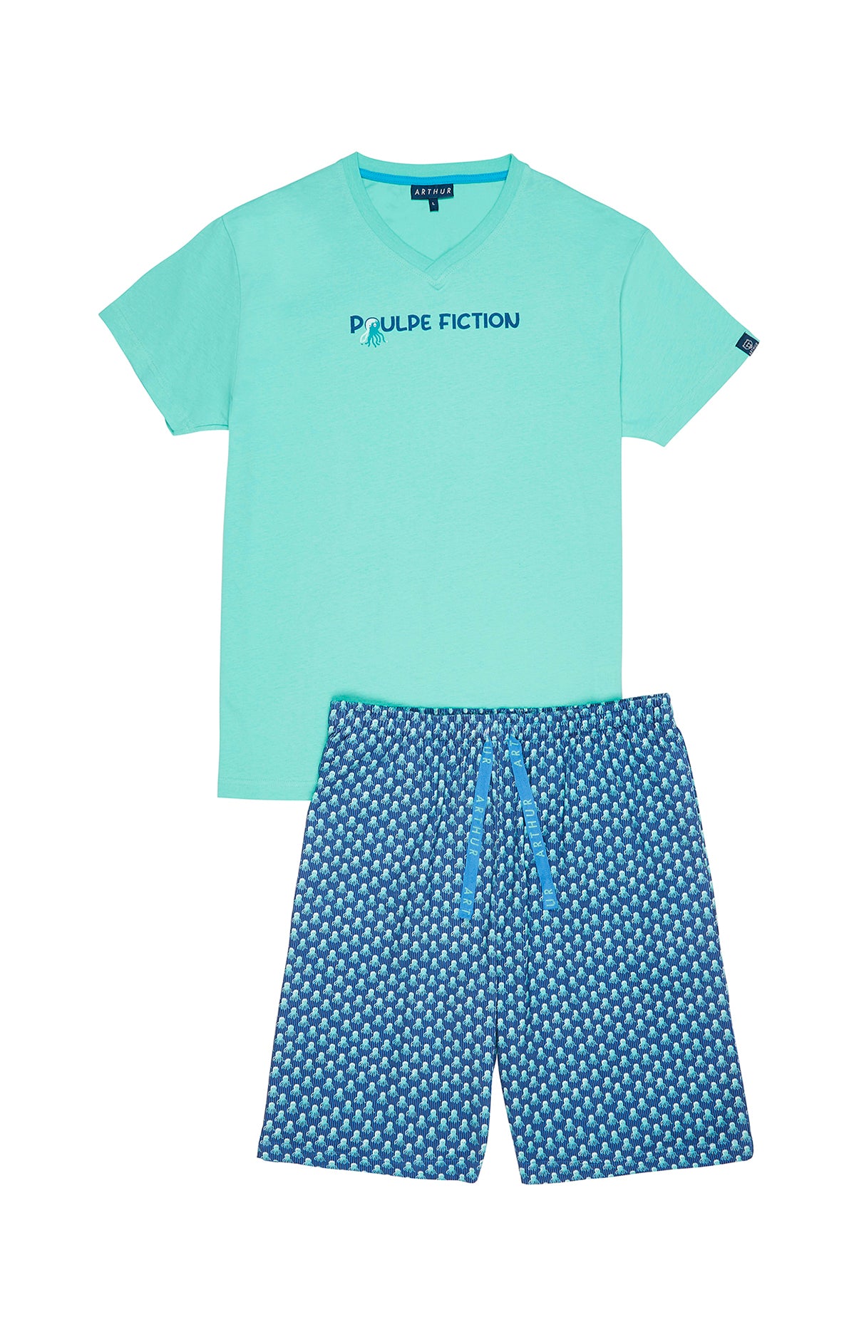 arthur-bob-poulpe-fiction-pyjashort-homme-meraude-l image 3