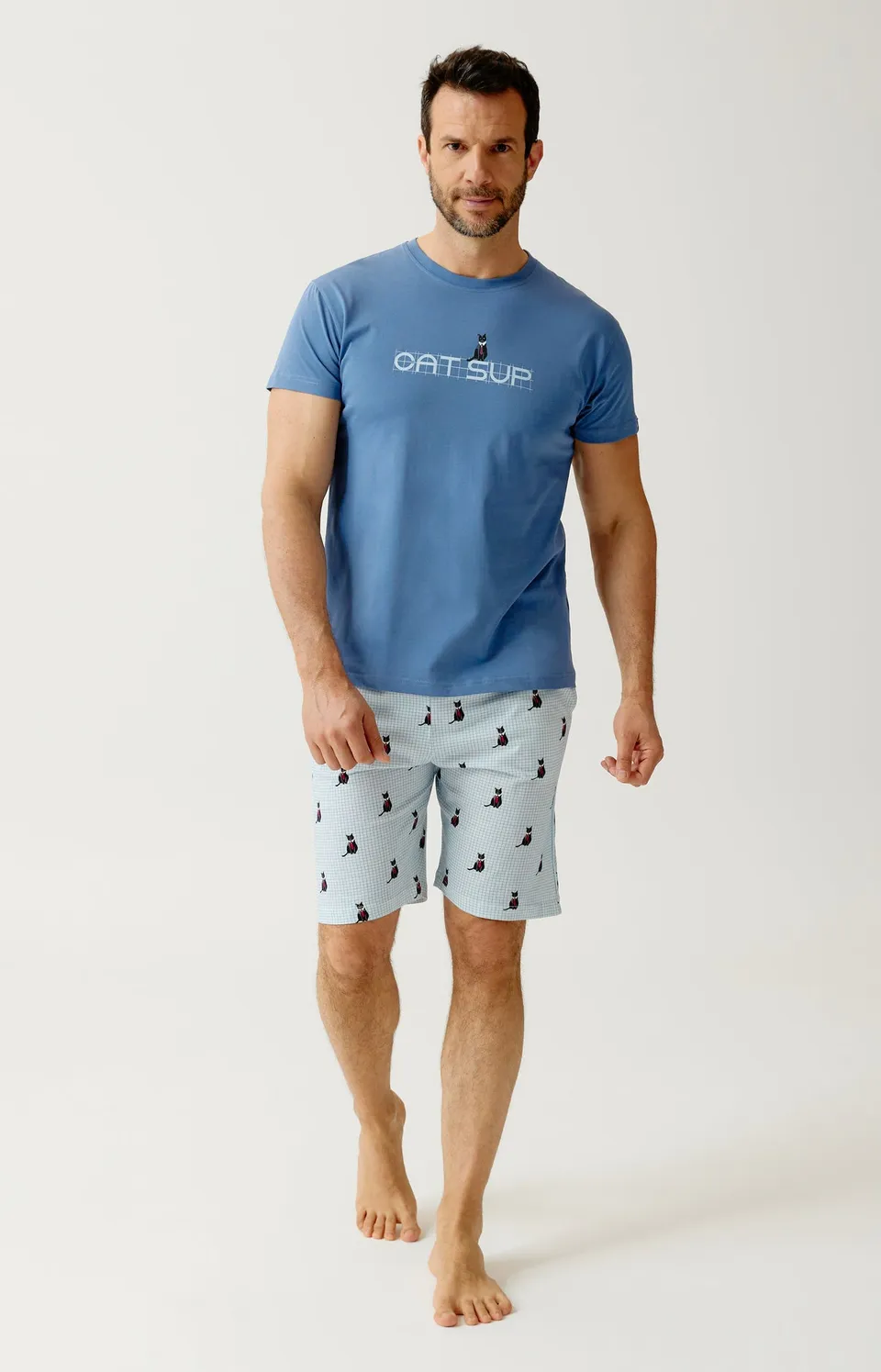 arthur-bob-pyjashort-coton-bio-cat-sup-ciel image 1