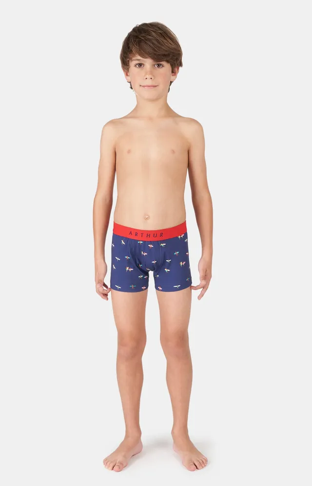 arthur-bob-surf-boxer-enfant-marine-coton-bio image 1