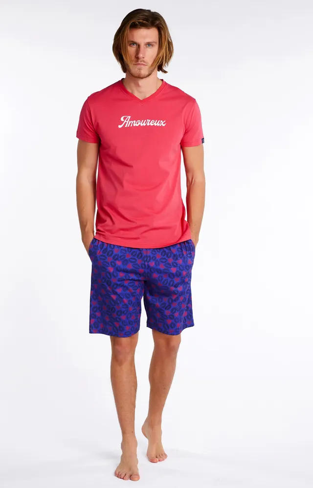 arthur-bob-amoureux-pyjashort-homme-coton-bio-marine image 1