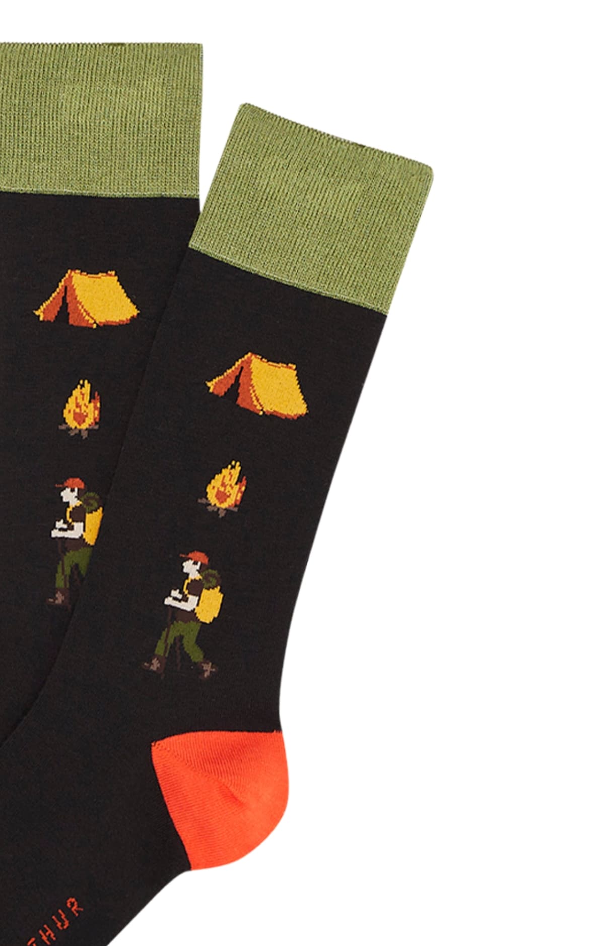arthur-bob-camping-chaussettes-coton-noir-40-46-mi-hautes image 2