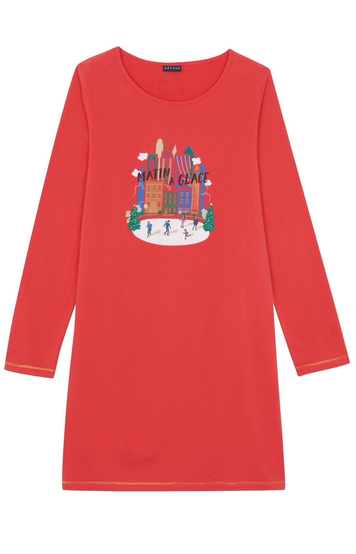 arthur-bob-matin-glace-chemise-de-nuit-femme-rouge image 3