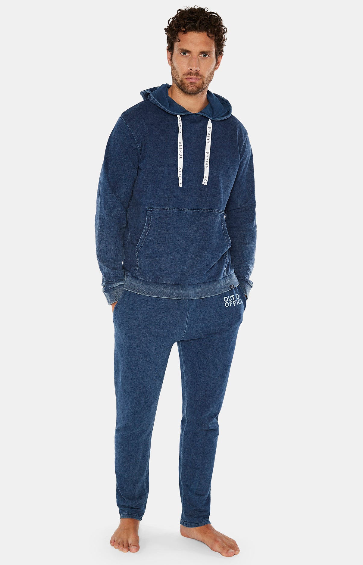 arthur-bob-out-of-office-hoodie-homme-denim-coton-bio image 1