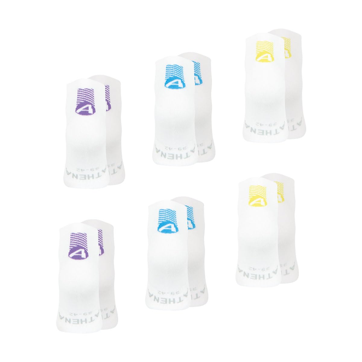 athena-training-dry-socquettes-homme-blanc-39-42-lot-6-respirantes image 3