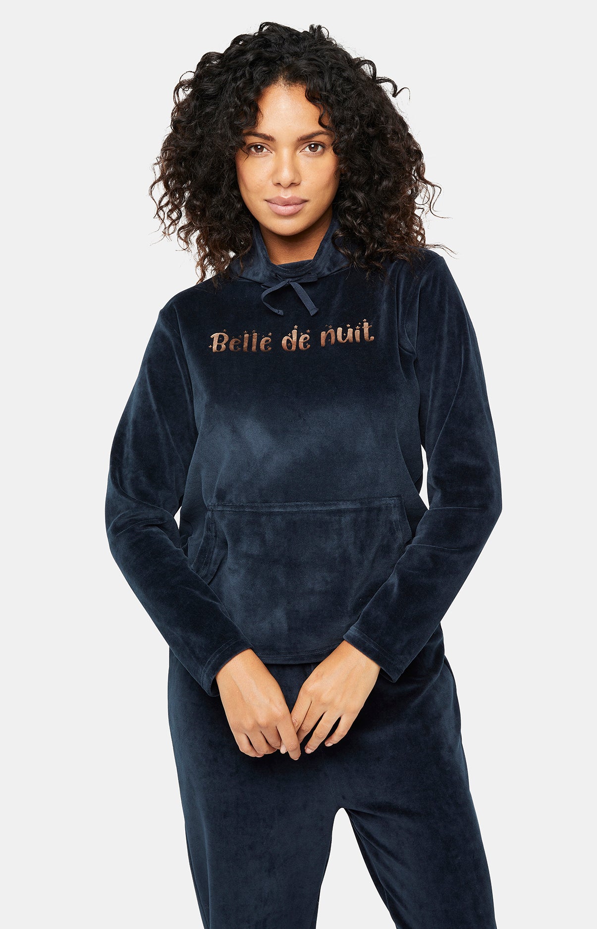 arthur-bob-marine-pyjama-femme-long-coton-marine-36-44 image 5