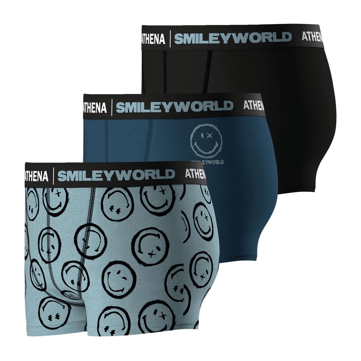 athena-graphic-lot-3-boxers-gar-on-smiley-12-ans image 2