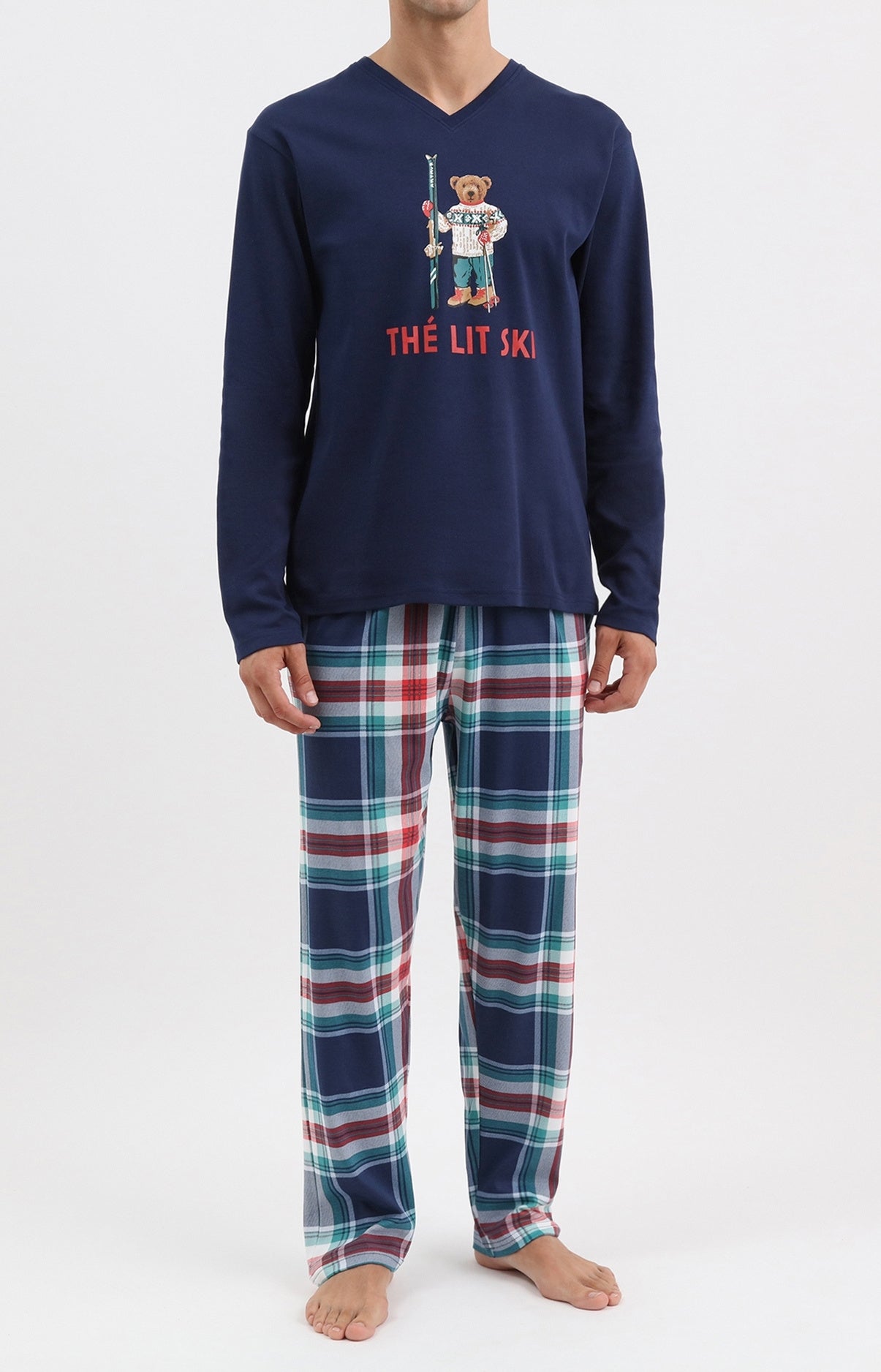 arthur-bob-pyjama-t-l-ski-marine-coton-homme image 1