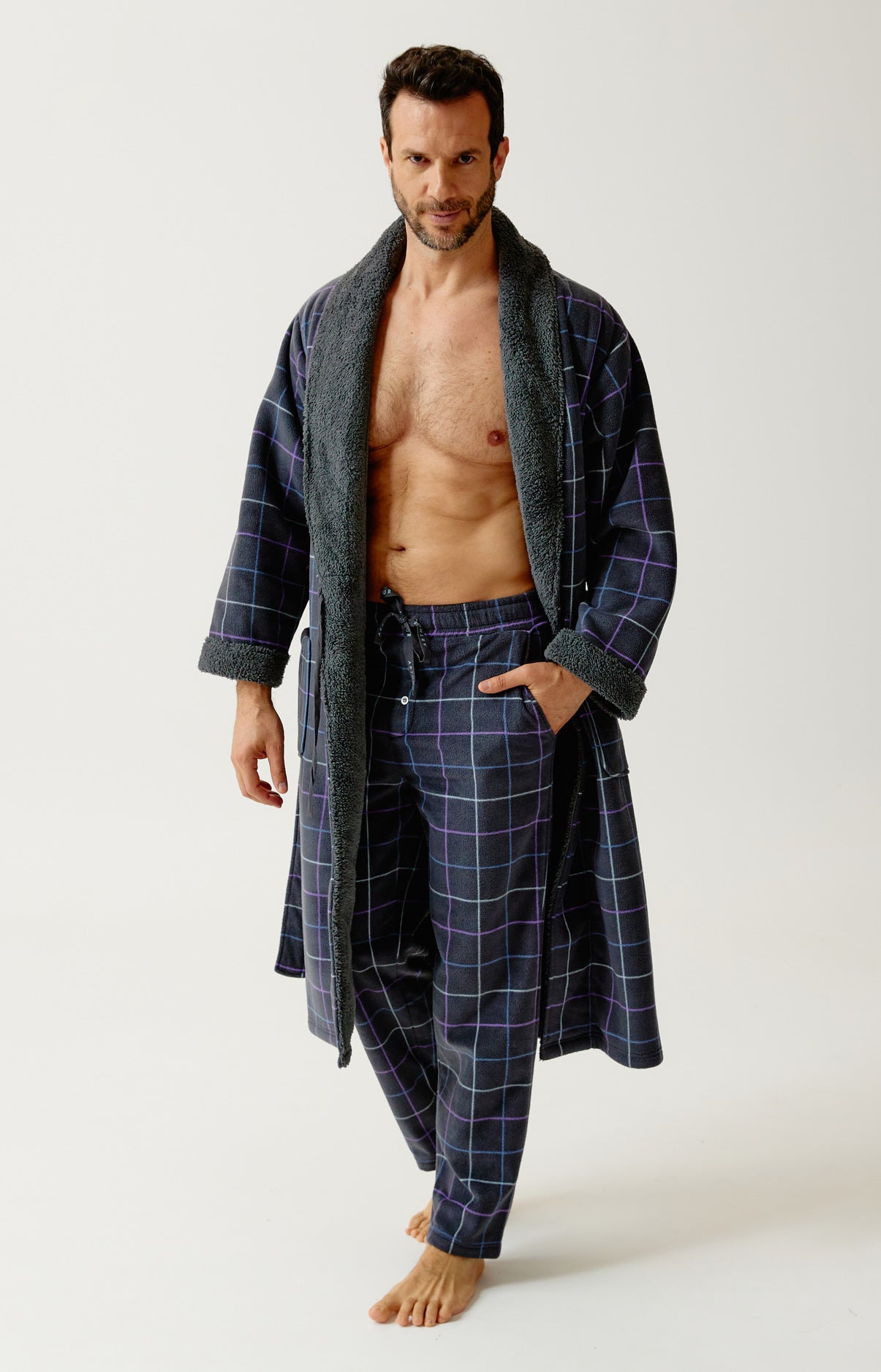arthur-bob-carol-robe-de-chambre-polaire-carreaux image 4